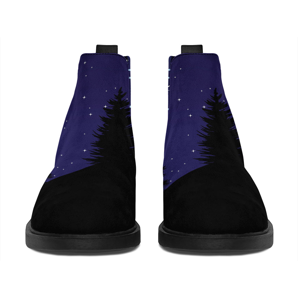 Libra Constellation Print Flat Ankle Boots