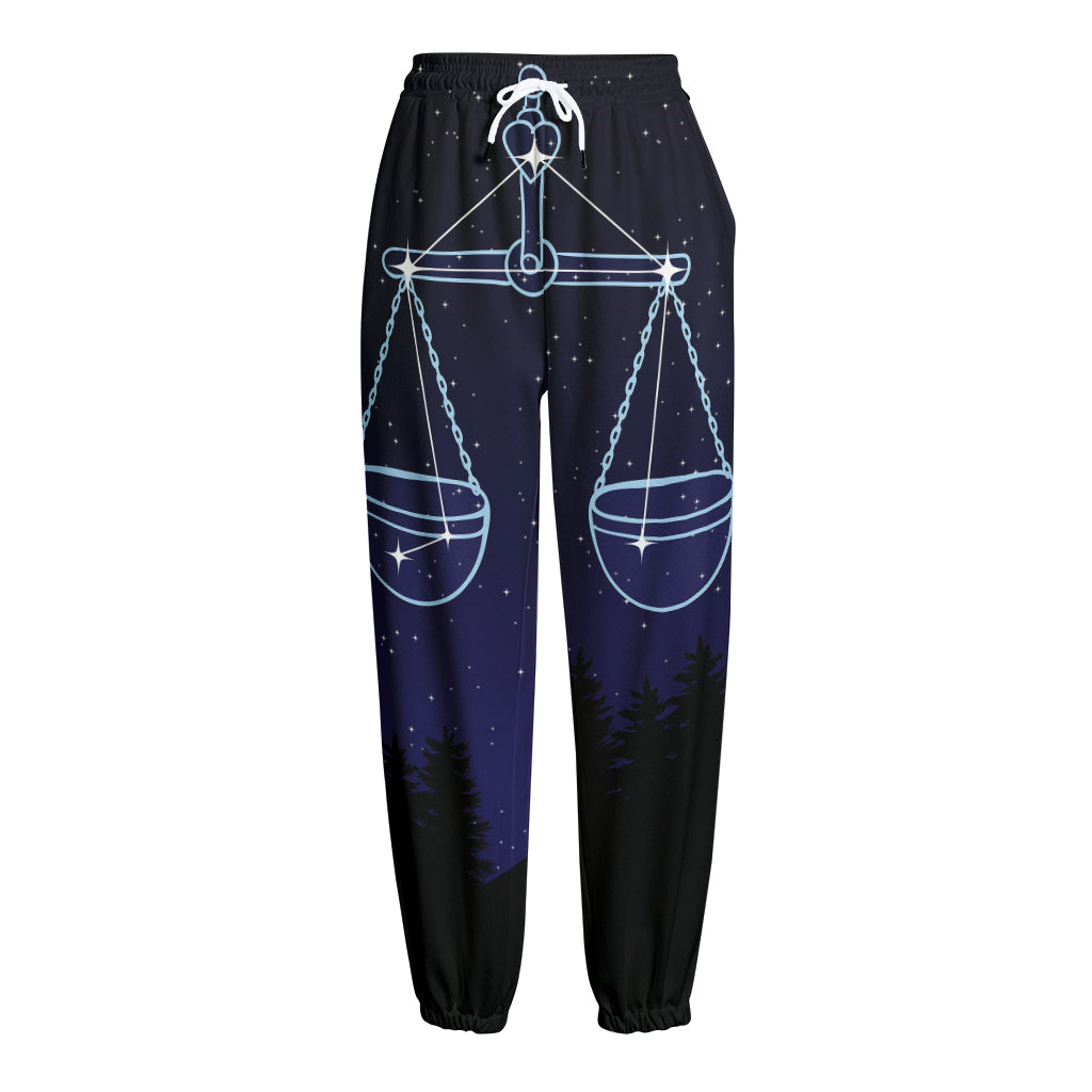 Libra Constellation Print Fleece Lined Knit Pants