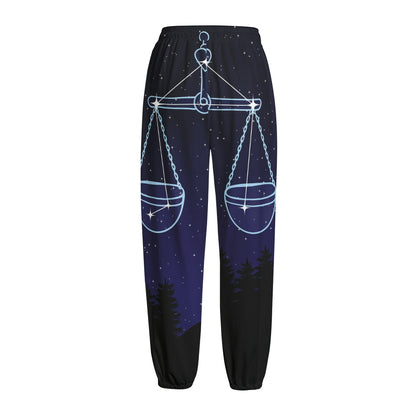 Libra Constellation Print Fleece Lined Knit Pants