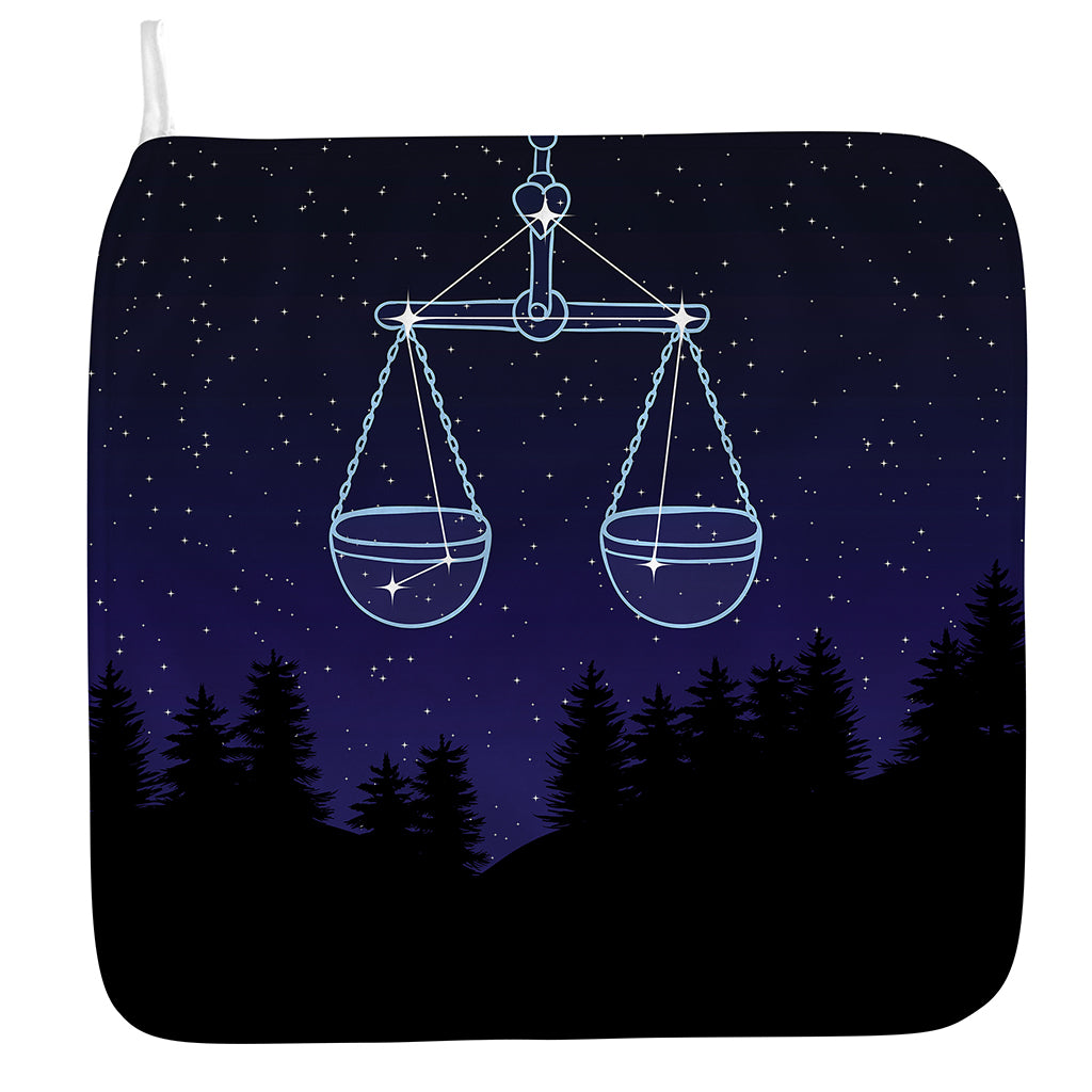 Libra Constellation Print Hand Towel