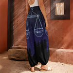 Libra Constellation Print Harem Pants