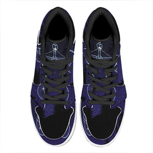 Libra Constellation Print High Top Leather Sneakers