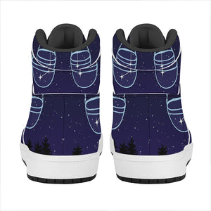 Libra Constellation Print High Top Leather Sneakers