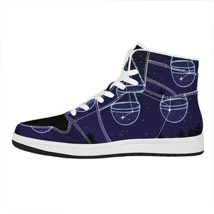 Libra Constellation Print High Top Leather Sneakers