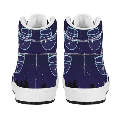 Libra Constellation Print High Top Leather Sneakers