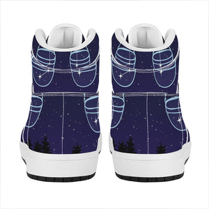 Libra Constellation Print High Top Leather Sneakers