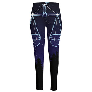 Libra Constellation Print High-Waisted Pocket Leggings