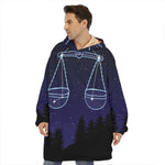 Libra Constellation Print Hoodie Blanket