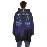 Libra Constellation Print Hoodie Blanket