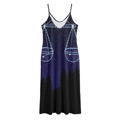 Libra Constellation Print Jersey Midi Cami Dress