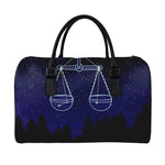Libra Constellation Print Leather Duffle Bag