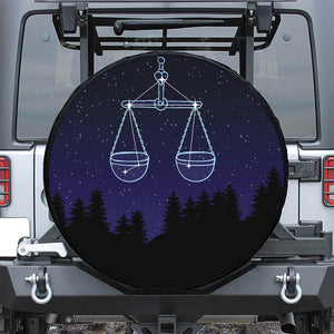 Libra Constellation Print Leather Spare Tire Cover