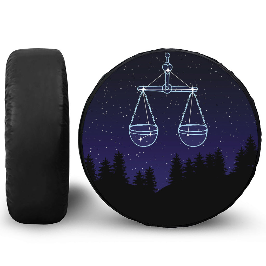 Libra Constellation Print Leather Spare Tire Cover