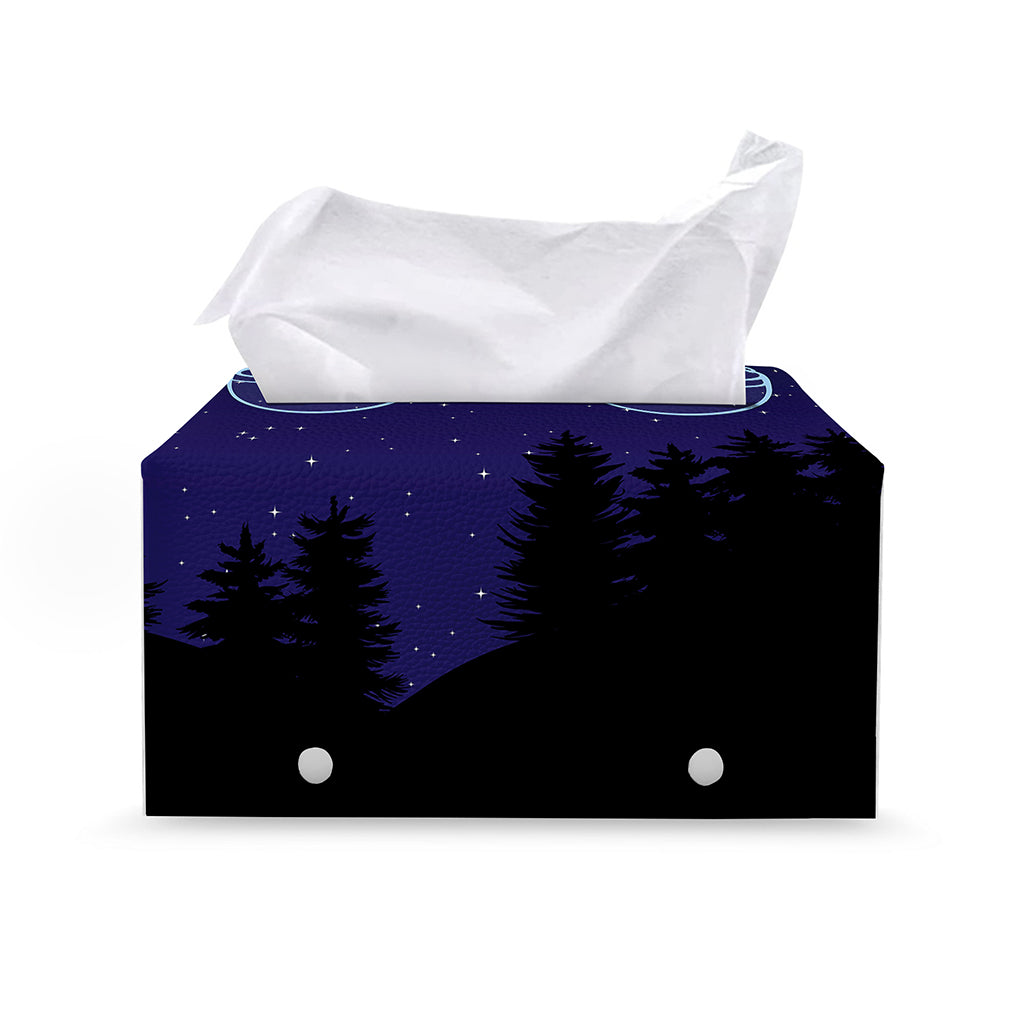 Libra Constellation Print Leather Tissue Box Cover