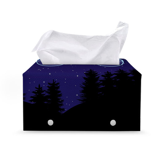 Libra Constellation Print Leather Tissue Box Cover