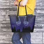 Libra Constellation Print Leather Tote Bag