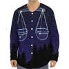 Libra Constellation Print Long Sleeve Baseball Jersey