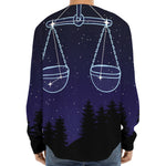 Libra Constellation Print Long Sleeve Baseball Jersey