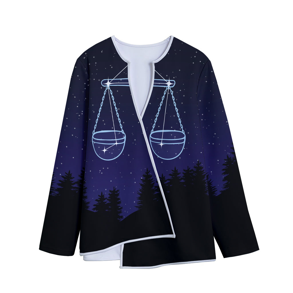 Libra Constellation Print Long Sleeve Short Coat