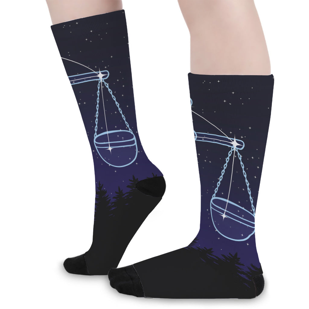 Libra Constellation Print Long Socks