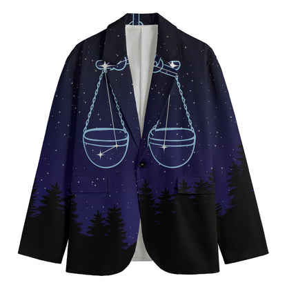Libra Constellation Print Men's Blazer