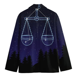 Libra Constellation Print Men's Cotton Blazer