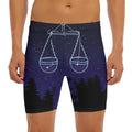 Libra Constellation Print Men's Long Boxer Briefs