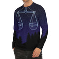 Libra Constellation Print Men's Long Sleeve Rash Guard