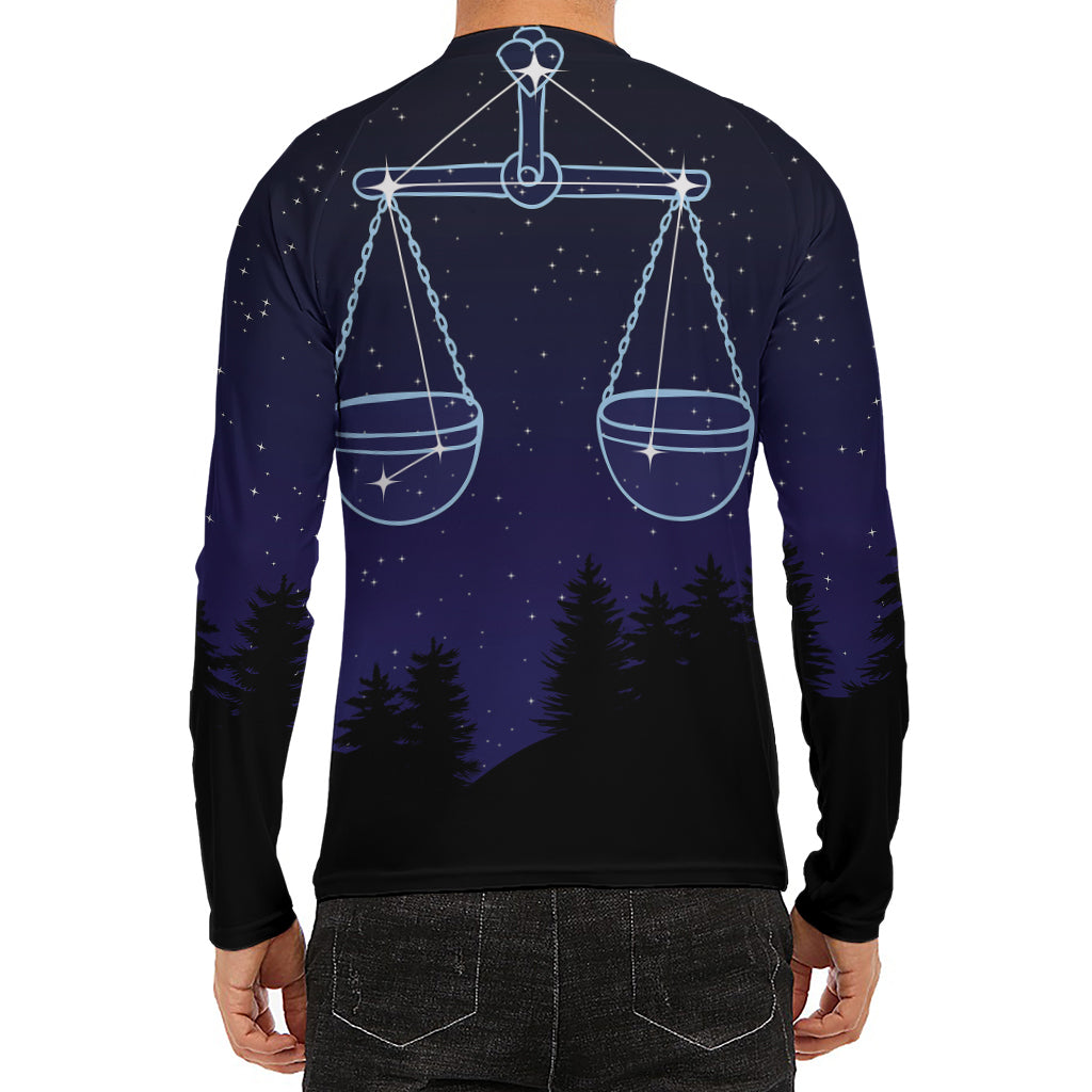Libra Constellation Print Men's Long Sleeve Rash Guard