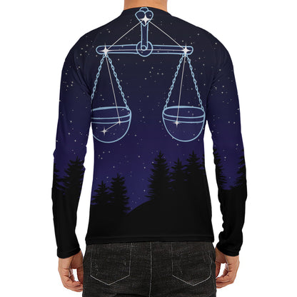 Libra Constellation Print Men's Long Sleeve Rash Guard