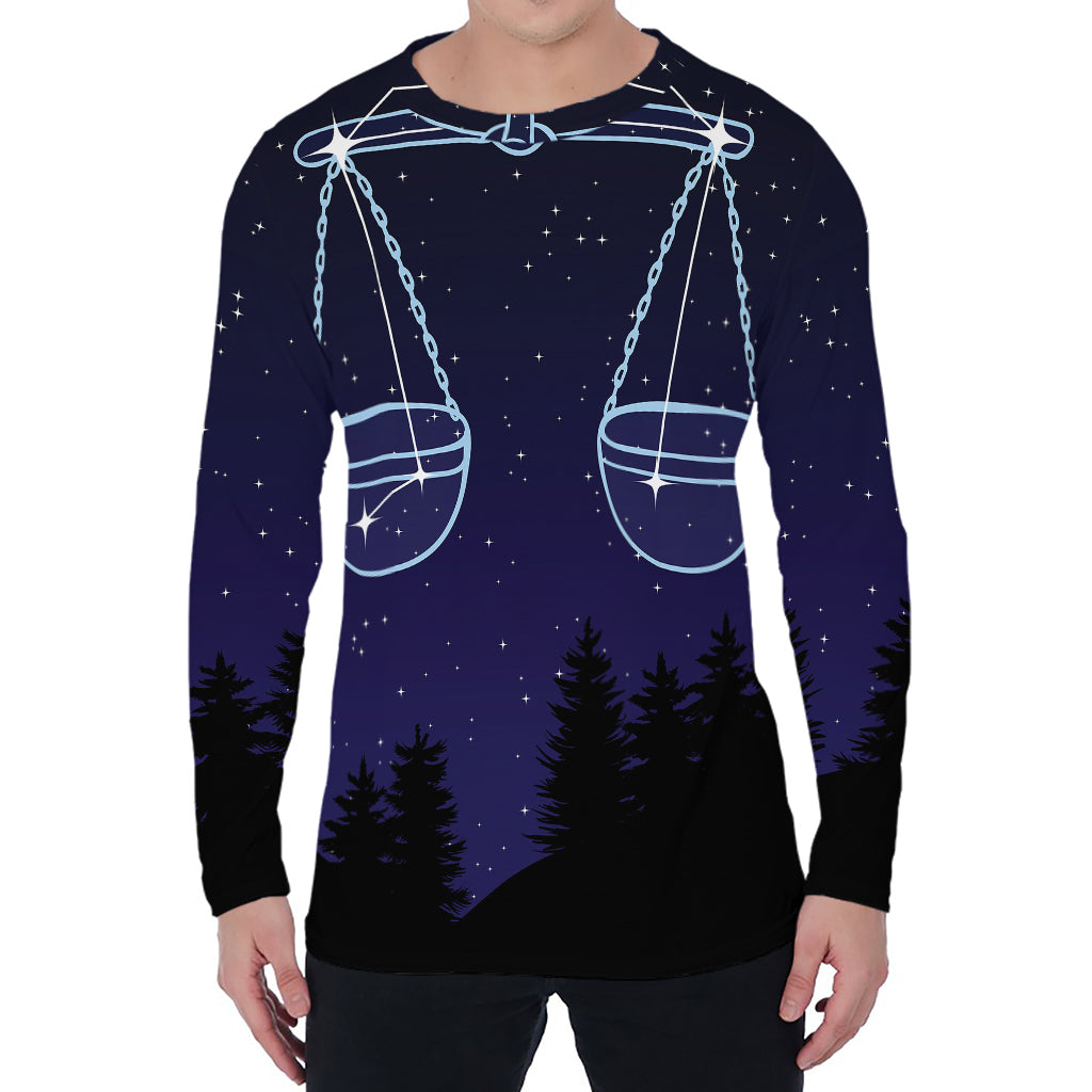 Libra Constellation Print Men's Long Sleeve T-Shirt