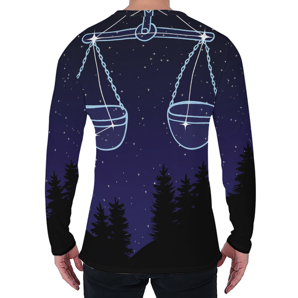 Libra Constellation Print Men's Long Sleeve T-Shirt