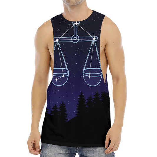 Libra Constellation Print Men's Muscle Tank Top
