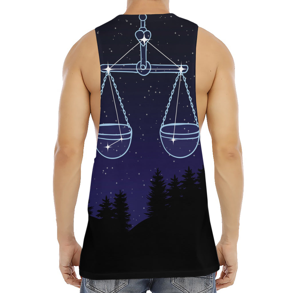 Libra Constellation Print Men's Muscle Tank Top