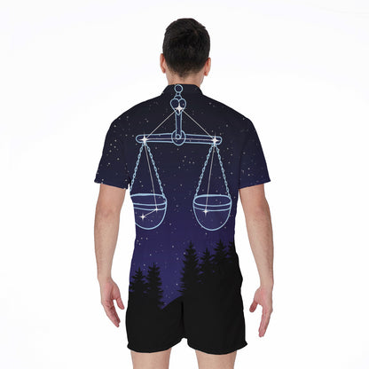 Libra Constellation Print Men's Rompers