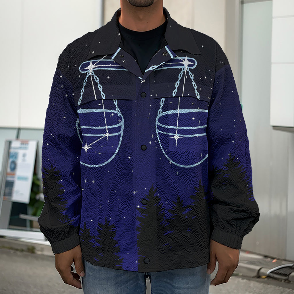 Libra Constellation Print Men's Shirt Jacket