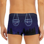 Libra Constellation Print Men's Short Boxer Briefs