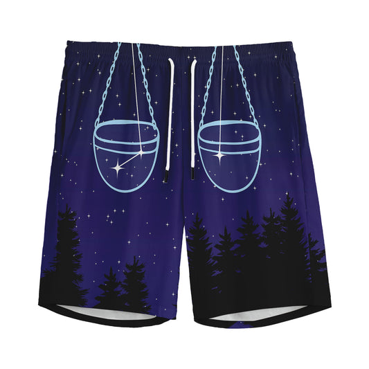 Libra Constellation Print Men's Sports Shorts