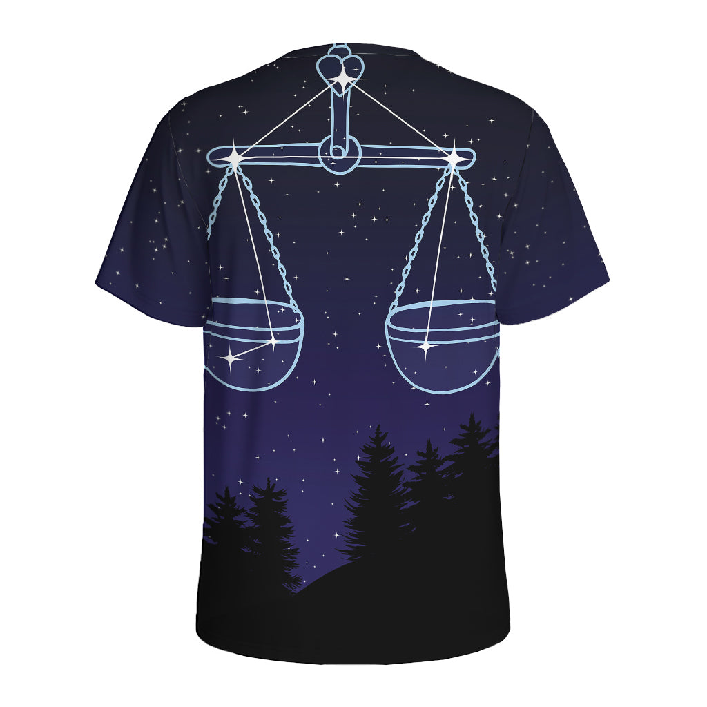 Libra Constellation Print Men's Sports T-Shirt