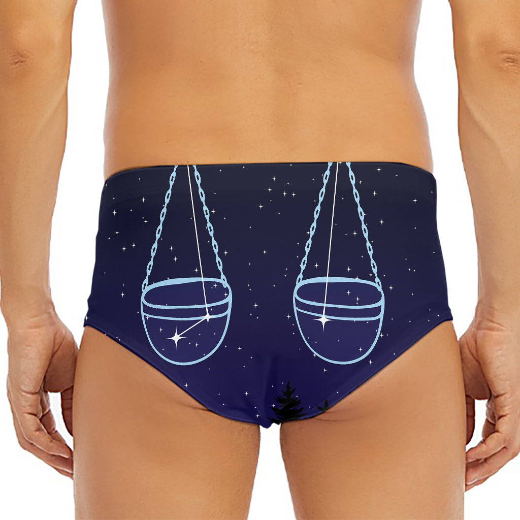 Libra Constellation Print Men's Triangle Swim Briefs