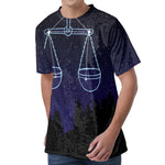 Libra Constellation Print Men's Velvet T-Shirt