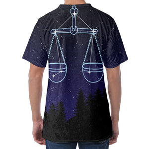 Libra Constellation Print Men's Velvet T-Shirt