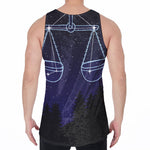 Libra Constellation Print Men's Velvet Tank Top