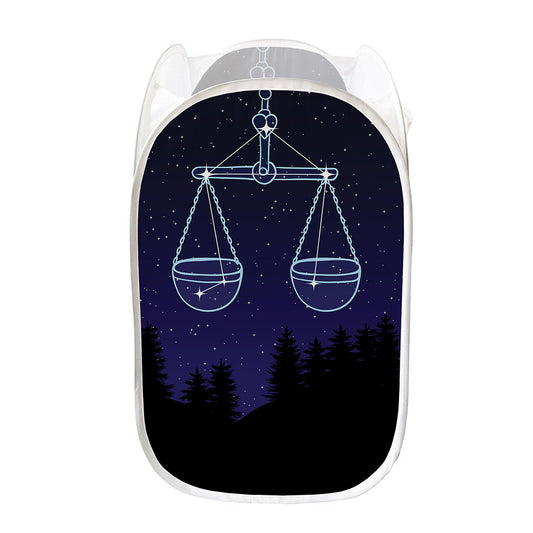 Libra Constellation Print Mesh Laundry Hamper