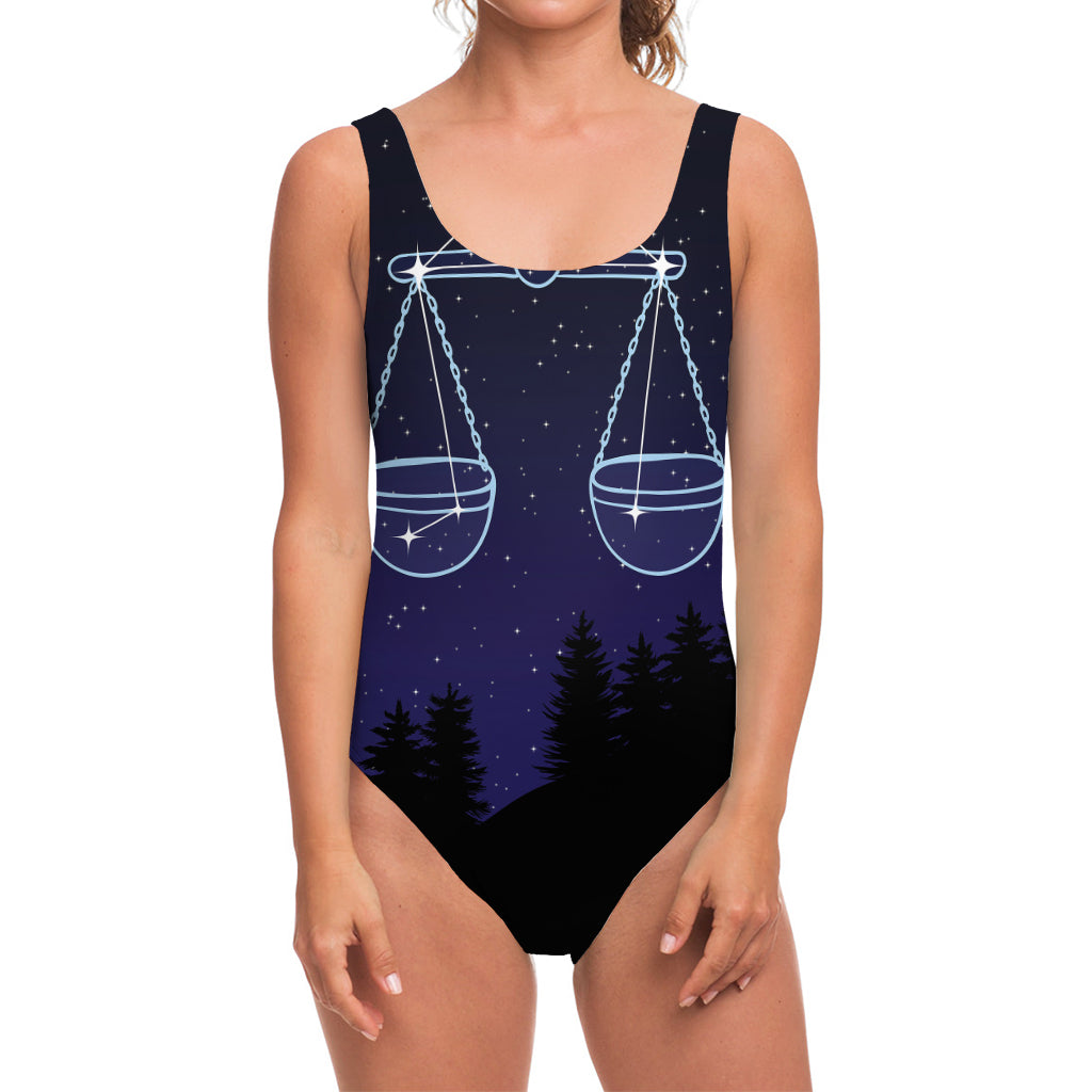 Libra Constellation Print One Piece Swimsuit