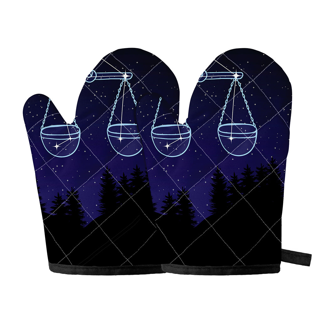 Libra Constellation Print Oven Mitts
