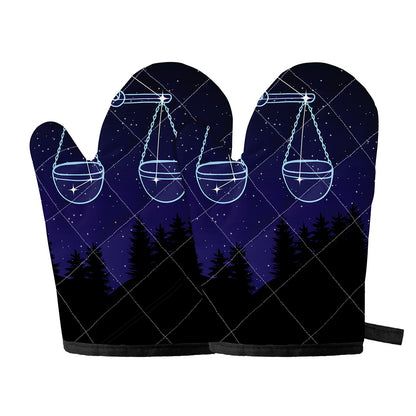 Libra Constellation Print Oven Mitts