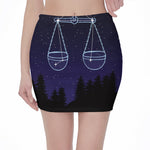 Libra Constellation Print Pencil Mini Skirt