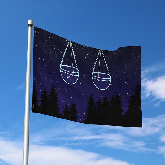 Libra Constellation Print Polyester Flag