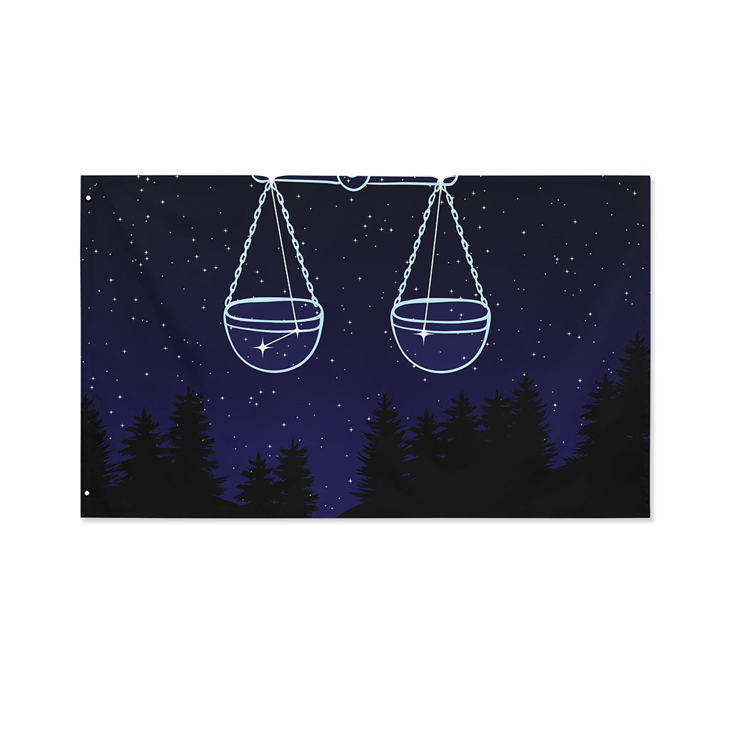 Libra Constellation Print Polyester Flag